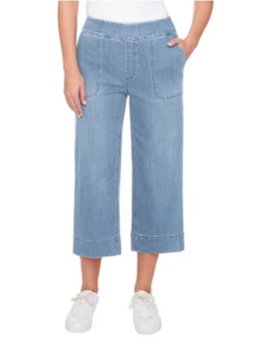 S.C. & CO. - Women's Pull-On Denim Gaucho with Tummy Control